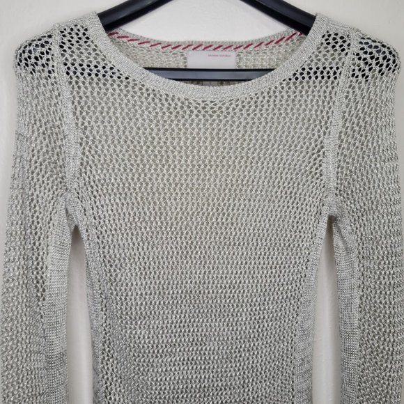 Banana Republic Heritage Silver Open Knit Sweater Size S - Picture 2 of 7